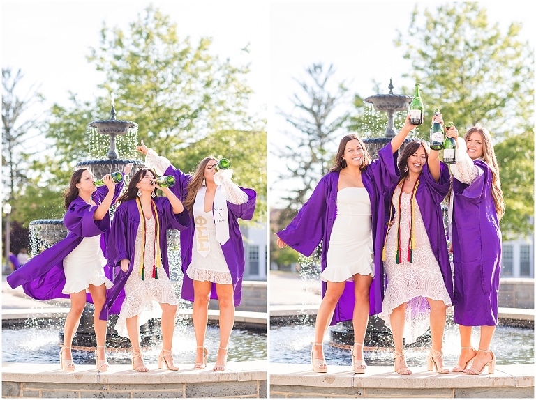What's a JMU graduation portrait without a champagne popping?